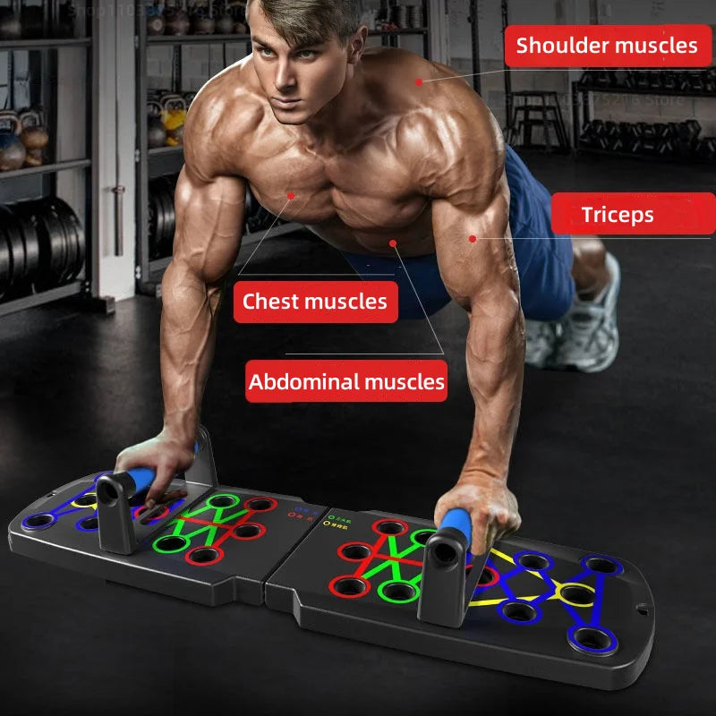 Planche de pompes multifonctionnelle - Équipement de fitness et de musculation, ensemble d'exercices à domicile, barre de pompes pliable, appareil de résistance