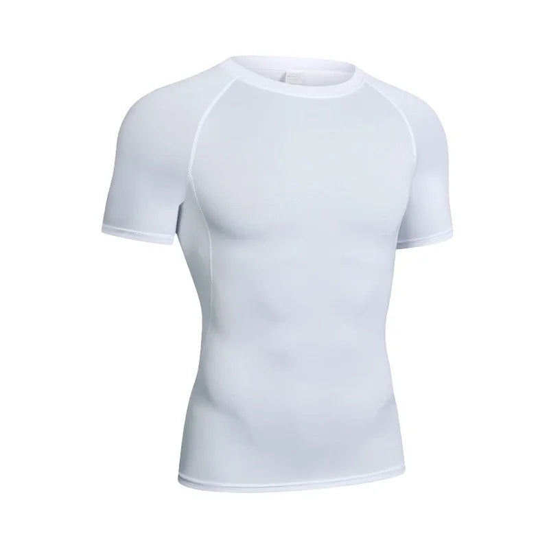 Sport T-Shirt Herren Kompressions Laufshirt Elastisches Langarm Fitness Sport-Top Gym Workout Unterhemd Sportbekleidung