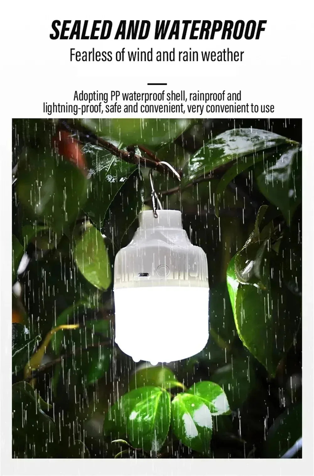 1-10pcs Outdoor USB Rechargeable LED Lamp Bulbs High Brightness Emergency Light Hook Up Camping Portable Lantern Night Lights ﻿
