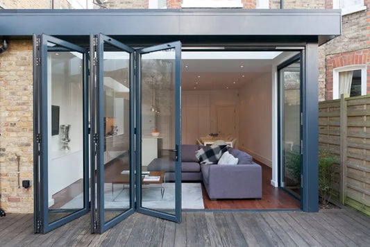 Folding Door for Patio Balcony Exterior Metal Accordion Door Tempered Glass Custom-Made Thermal Break Aluminum Bifold Doors