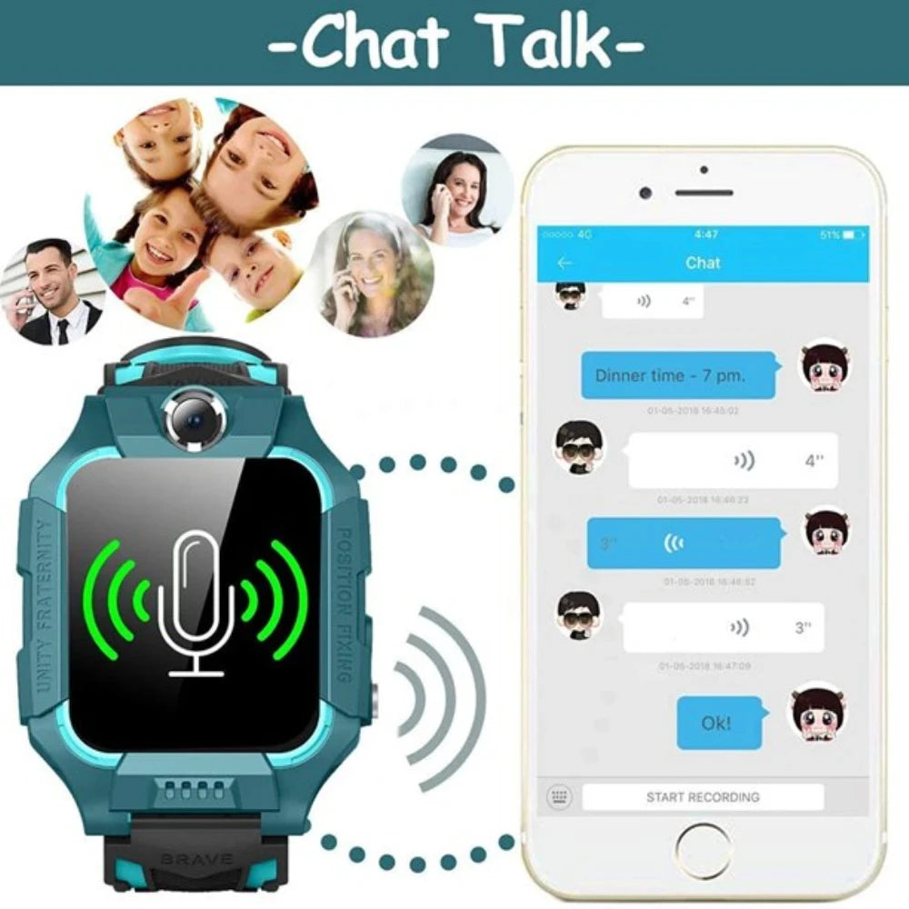 Lenovo Q19B Kids Smart Watch With Headset 4G GPS Location Tracker Sim Card Waterproof Call Camera Mobile Smartwatch For Gift