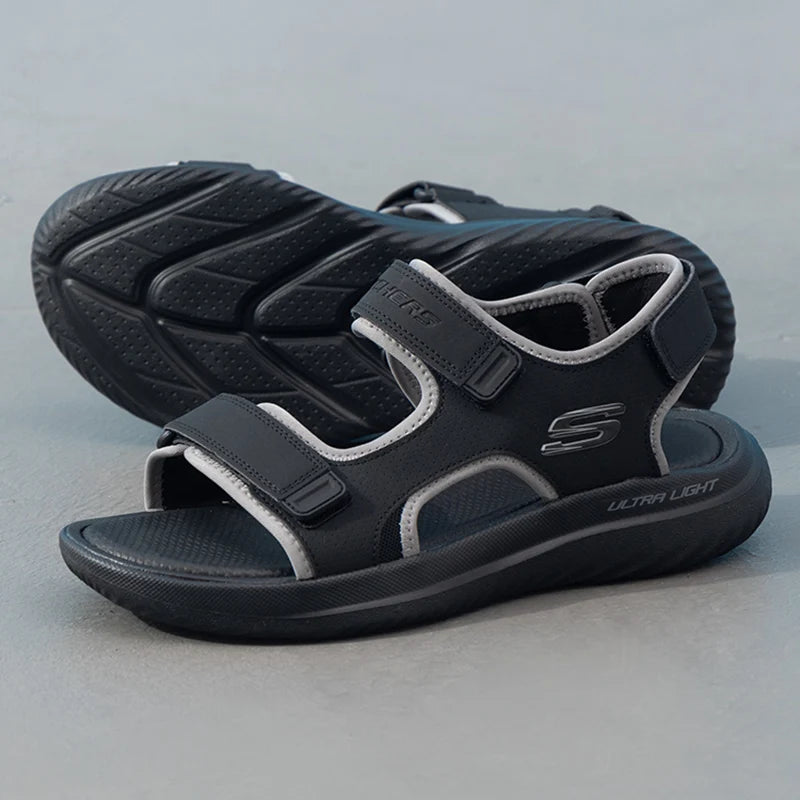 Skechers Men's Casual Comfortable Sports Sandals Beach Shoes Bathroom Sandals Casual Slippers 232893-Bbk
