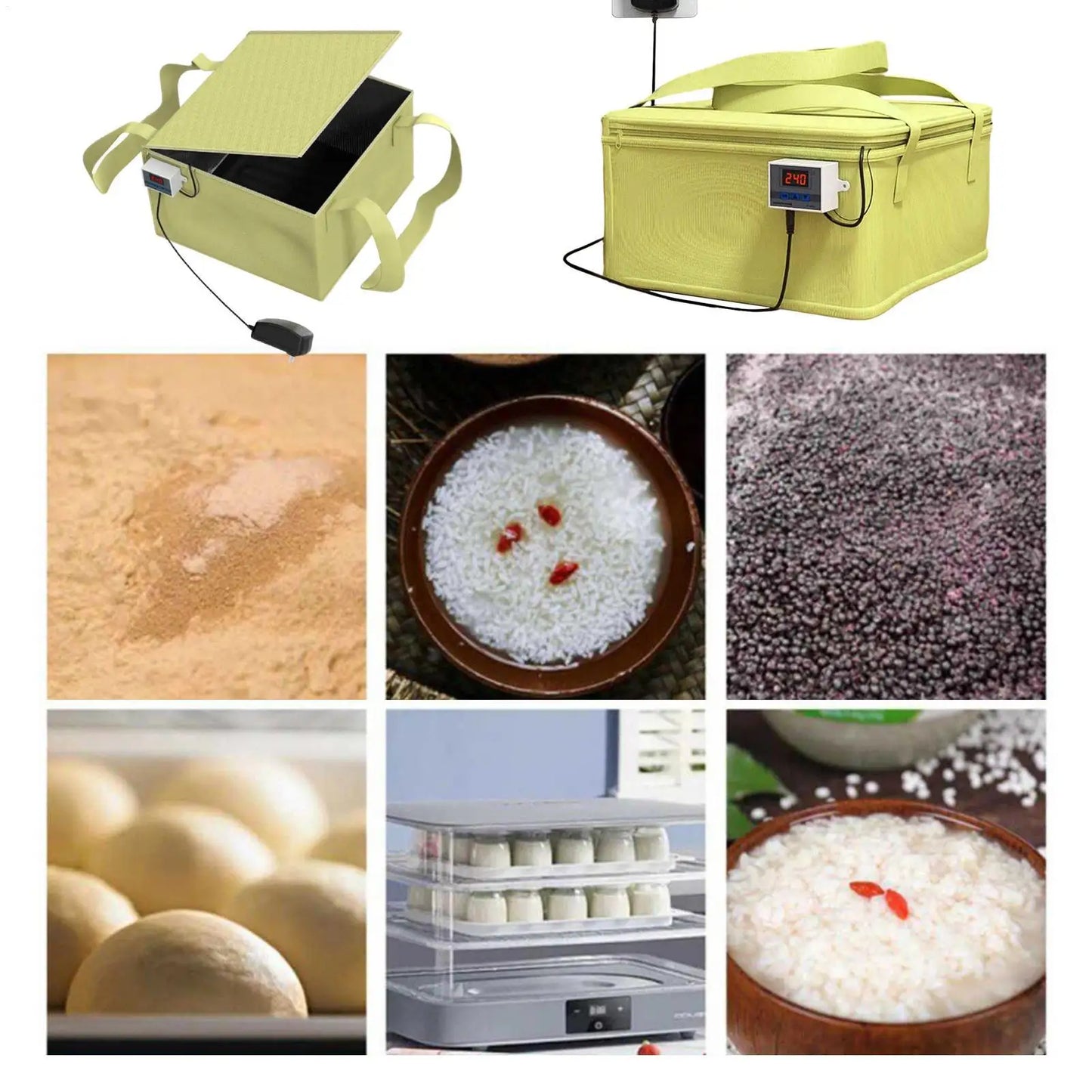Hausbrot-Wärmebox, temperaturgeregelter Gärbeutel mit Abschaltautomatik, Teiggärschrank, Gärgerät zum Backen
