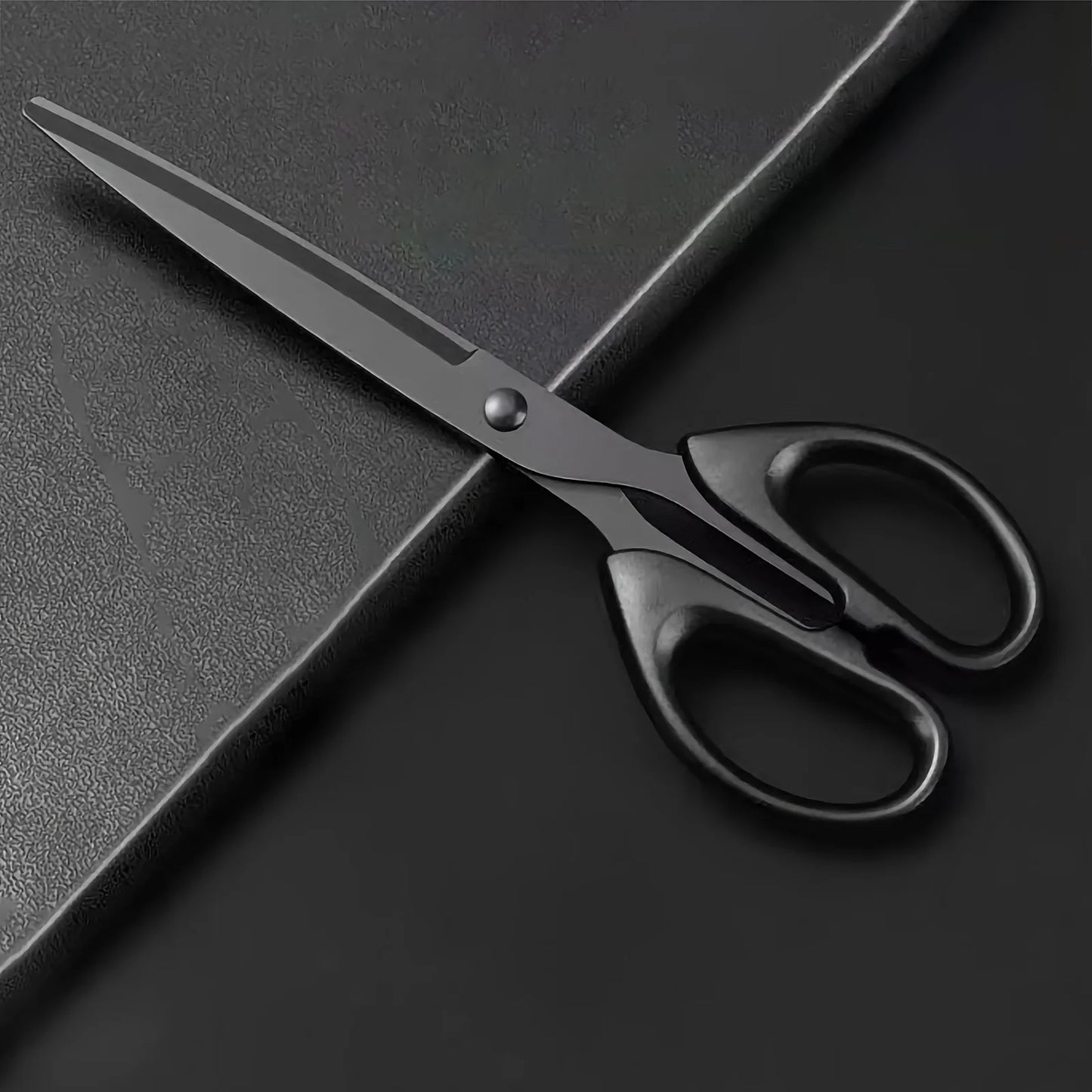 1pc Large Thickened Black Edge Scissors, Blackening Anti-rust Craft, With Non-stick Coating, Widely Suitable For Daily Home