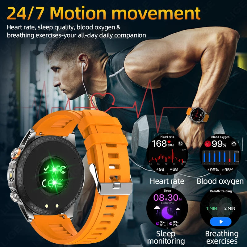 LIGE Nouvelle Montre Intelligente Militaire Hommes 1000mAh Batterie Super Capacité Bracelet Sportif Extérieur Moniteur de Fréquence Cardiaque Montre Connectée Étanche