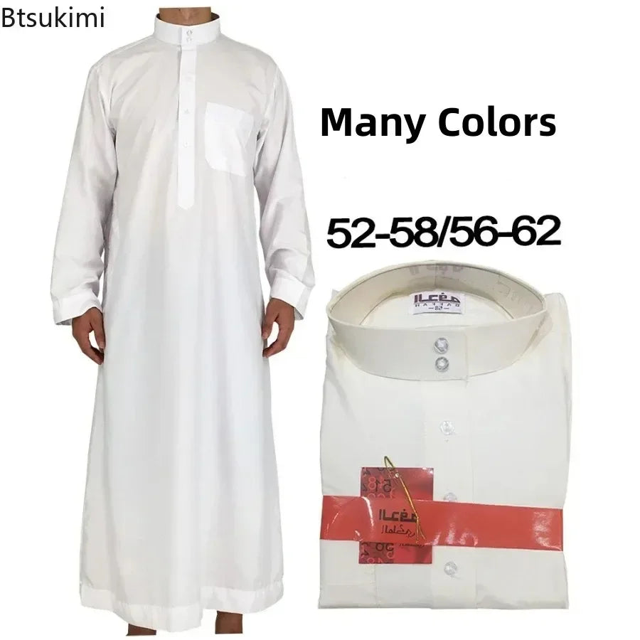 Islamische Kleidung Herren Langarm Locker Muslimische Männer Saudi-Arabien Pakistan Kurta Muslimische Kostüme Muslimisches Kleid Kaftan Thobe