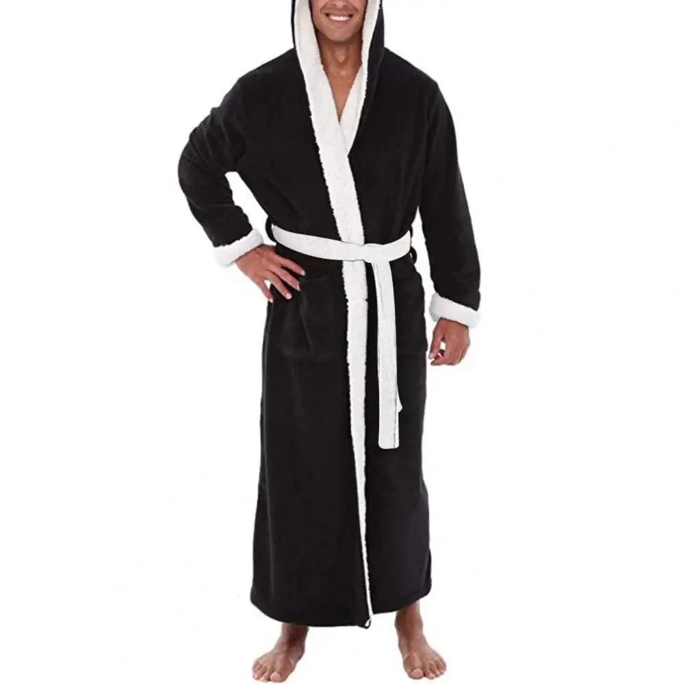 Herren Bademantel Nachtwäsche Korallenfleece Herbst Erwachsenen Bademantel V-Ausschnitt Robe Schlafanzug Herren Und Damen Langarm Nachthemd Männlicher Bademantel