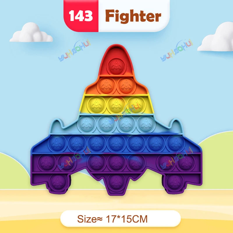 Regenbogen Pop Push Bubble Fidget Anti Stress Spielzeug für Erwachsene Kinder besondere Bedürfnisse sensorisches Spielzeug interaktives Spielzeug für Kinder