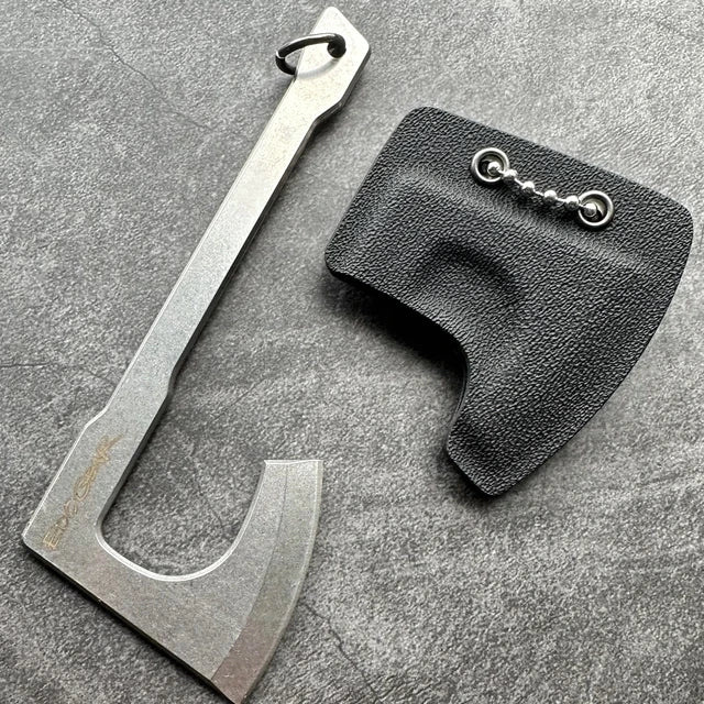 9Cr18Mov Steel Axe blade Kinfe Pendant Outdoor Decorations Necklace Bracelet Camping Gear EDC Tools K-sheath Bead Chai