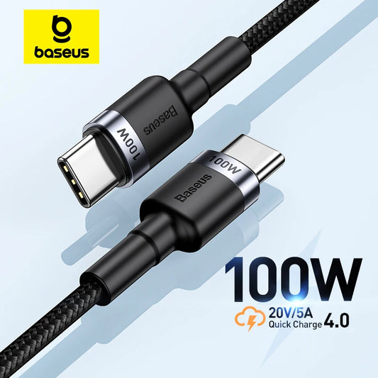 Baseus USB Typ C auf USB C Kabel für iPhone 17 16 100W/5A PD Schnellladekabel für Macbook Xiaomi Samsung Typ-C Kabel