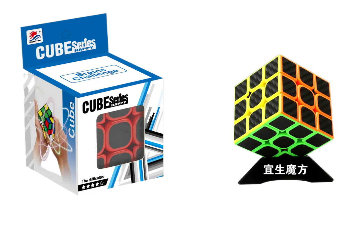 Yisheng Magic Cube 3x3 Puzzle Jouets Éducatifs Casse-tête en Fibre de Carbone Transfert Thermique Cubes Couleurs Macaron Bonbon Cadeau pour Enfants