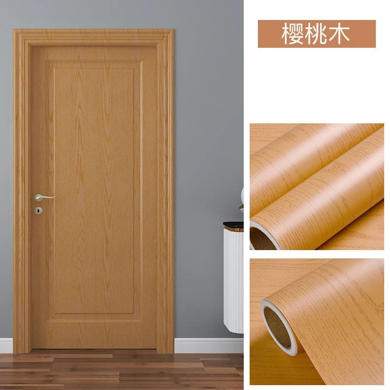90CM Width Wood Grain PVC Wallpaper for Door Wardrobe Cupboard Table Furniture Waterproof Self Adhesive Stickers Home Decor Film