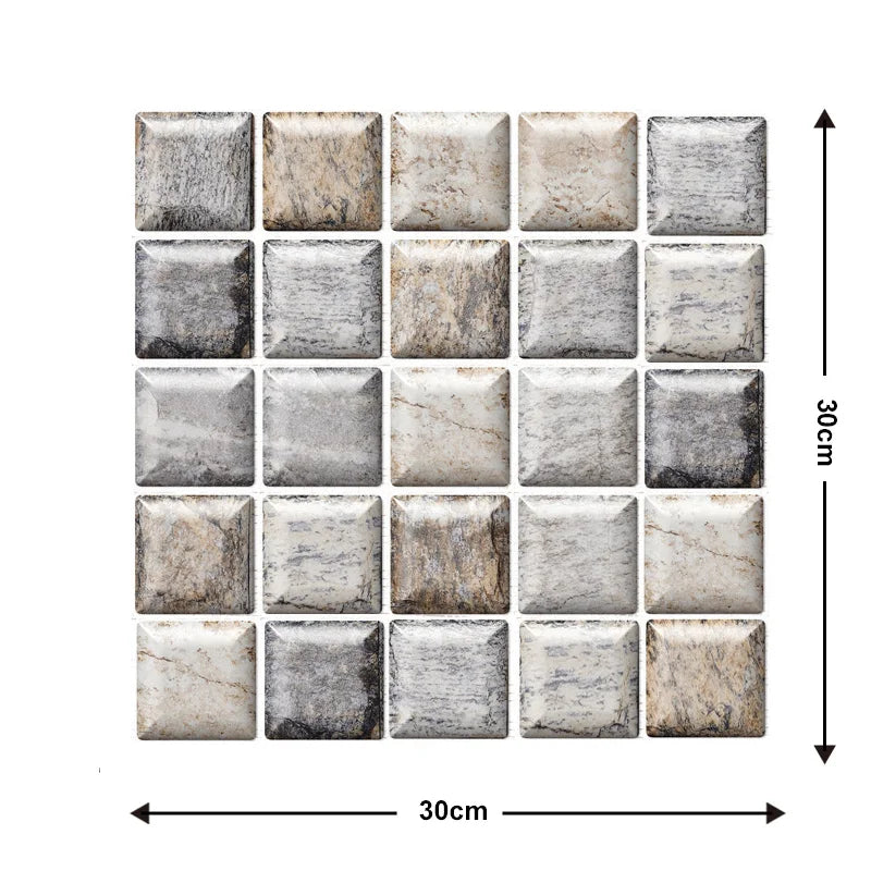 10/20Pcs Peel and Stick Tile Backsplash Thicker Design Marble Tiles 12"X12" Stick on Backsplash Self Adhesive Tiles for Any Room