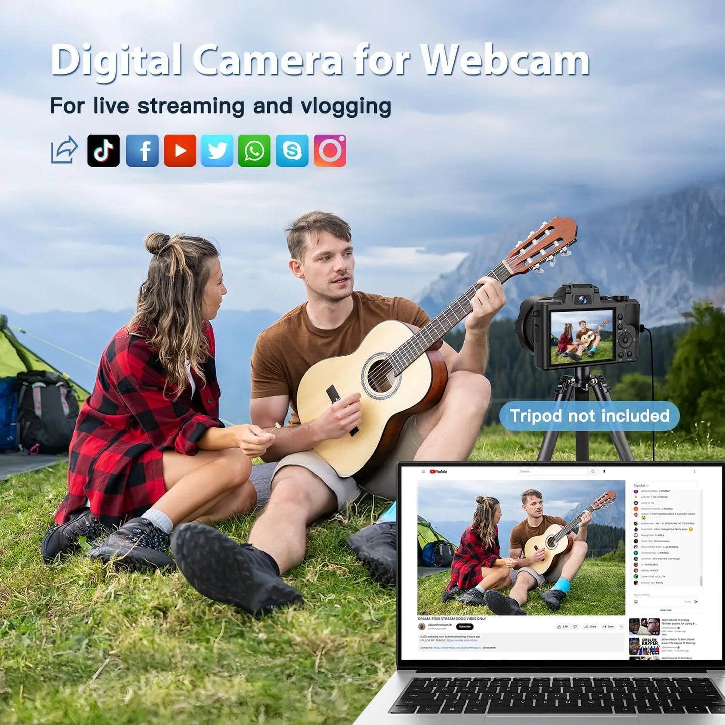 8K Digitalkamera für Fotografie Autofokus WiFi 88MP Vlogging-Kamera mit Dual-Objektiv 16X Digitalzoom Touchscreen Reisekamera