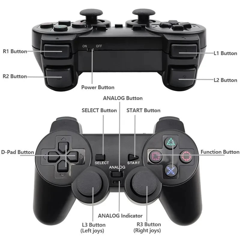 Hot Sale Wireless Gamepad for PS2 Controller for Playstation 2 Console Joystick 2.4G Double Vibration Shock Joypad USB PC Game