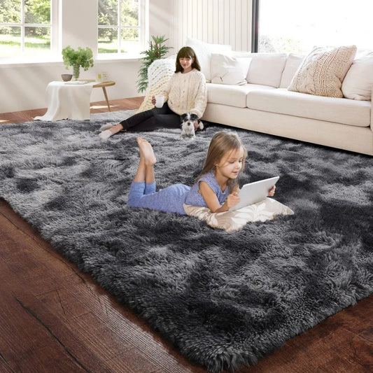 VIKAMA Luxury Long Velvet Carpet Soft Anti slip Plush Floor Mat Bedroom Living Room Warm Home Decoration Carpet