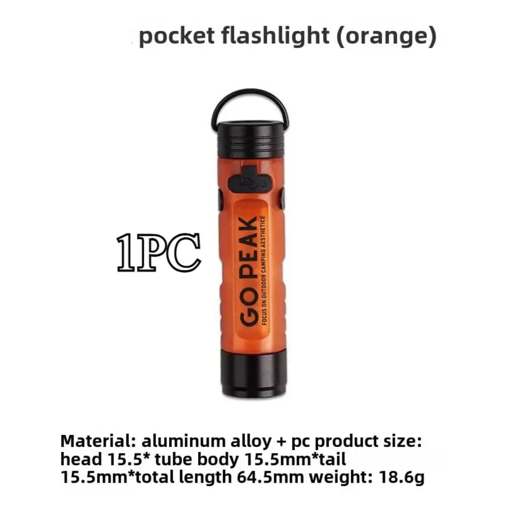GO PEAK Starke, leichte Mini-Taschenlampe, lange Akkulaufzeit, Kappen-Schlüssel-Clip-Licht, wiederaufladbare magnetische Haken-LED-Nacht-Taschenlampe
