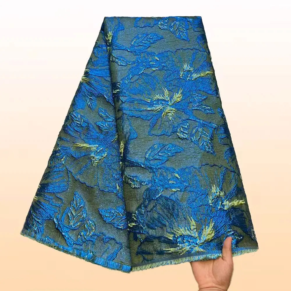 Hochwertiger Jacquard-Spitzenstoff 5 Yards Französischer Brokatstoff
