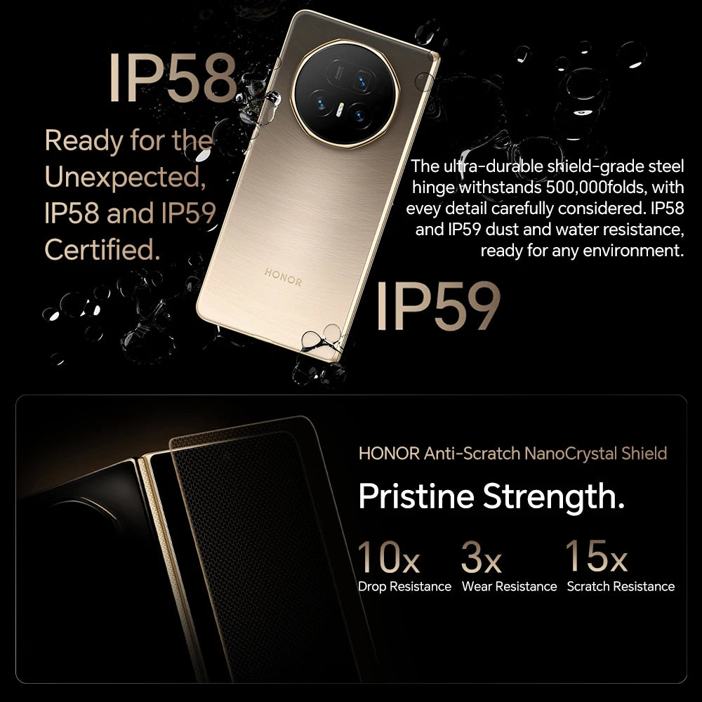 HONOR Magic V5 Version globale 5G Smartphone pliable Snapdragon 8 Elite Écran LTPO OLED 7,95 pouces Batterie 5820 mAh SuperCharge 66 W