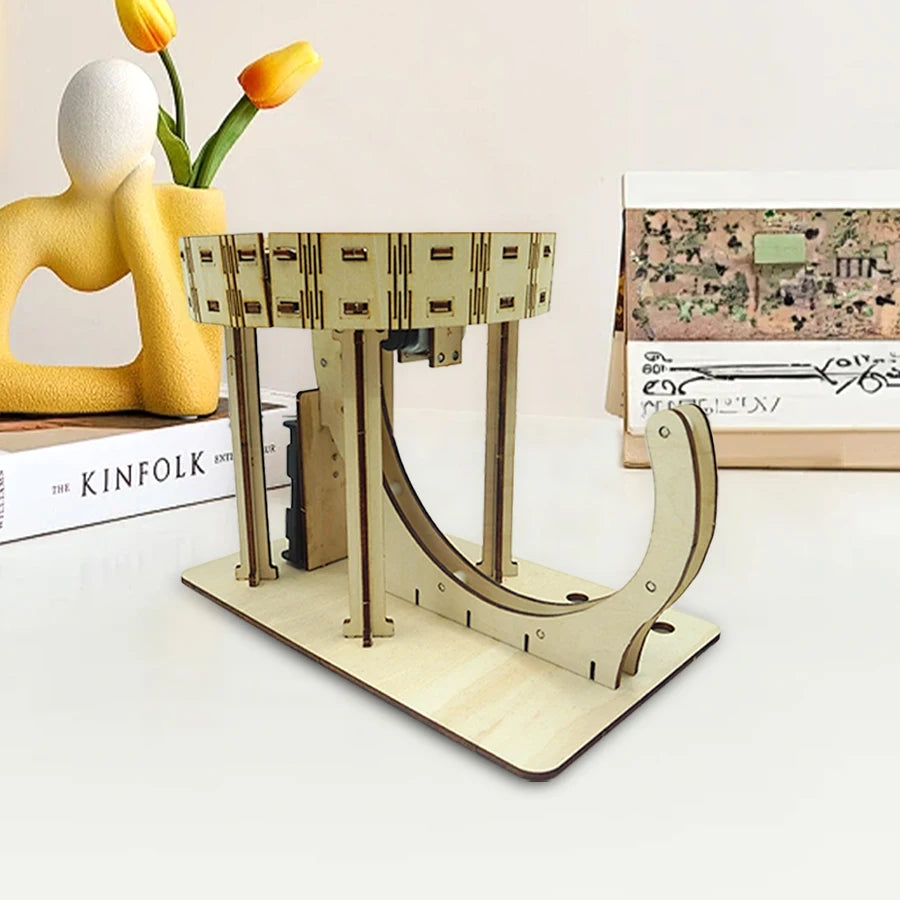 OUZEY Mechanical Marble Run Wooden Model, DIY Ball Track Roller Coaster Kit, STEM Creative Challenge Gift for Kids