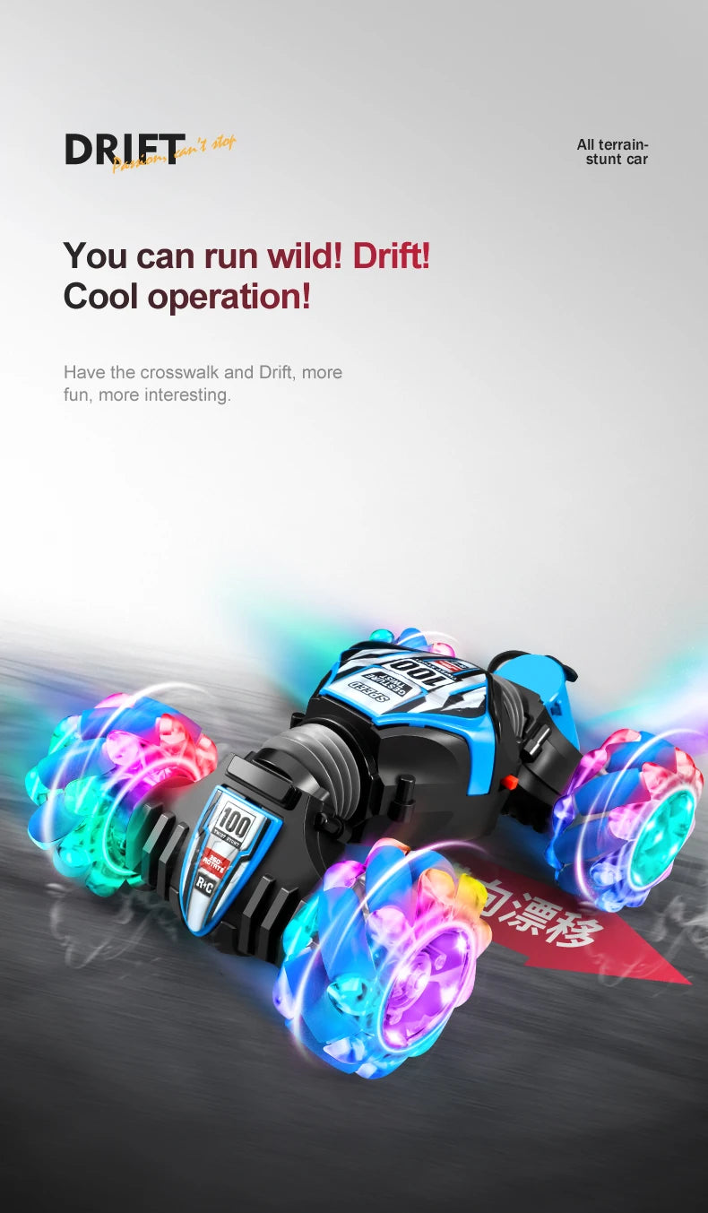 Top RC Stunt Car 2.4G Ferngesteuertes Auto RC Uhr Gestensensor LED Rotation Geschenk Elektronisches Spielzeug für Kinder Jungen