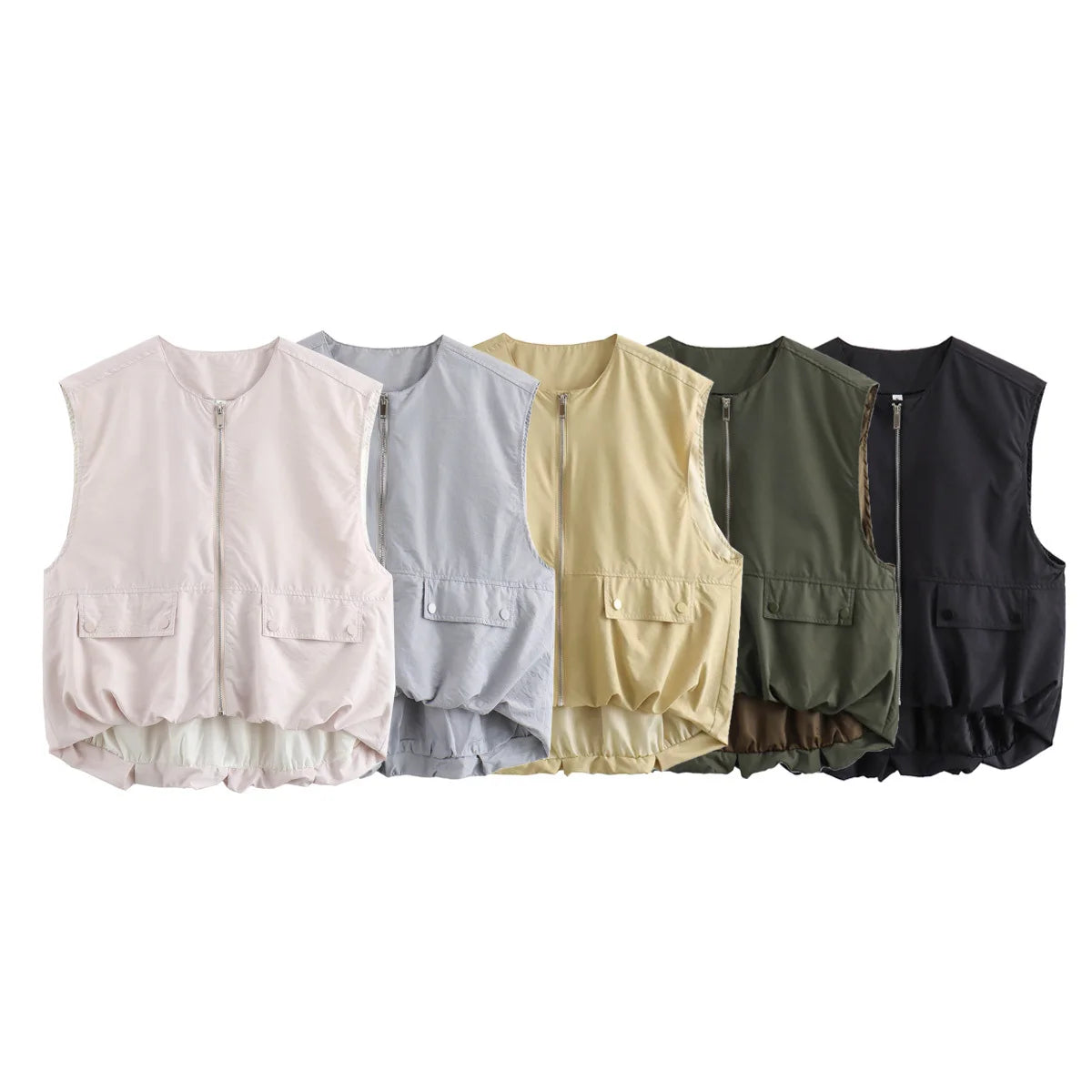 DUOPERI Damen Mode Lockere Ärmellose Weste O-Ausschnitt Weibliche Schicke Freizeit-Oberteile Tank-Top