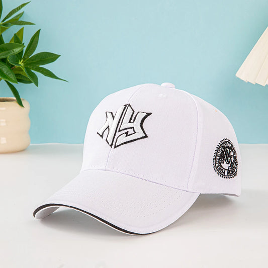Classic New York baseball cap white - unisex dad cap adjustable strap: Retro sporty style for daily wear, outdoor activities and