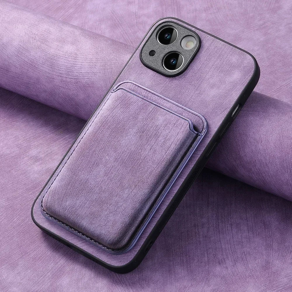 Vintage-Lederhülle mit abnehmbarem magnetischem Kartenhalter für iPhone 17 Air 16e 16 Pro Max 15 14 Plus 13 12 11