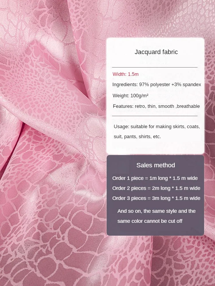 Micro Stretch Schwarz Jacquard Stoff Meterware für Kleider Kleidung Nähen Uni Krokodil Muster Stoff Handarbeit Glatt
