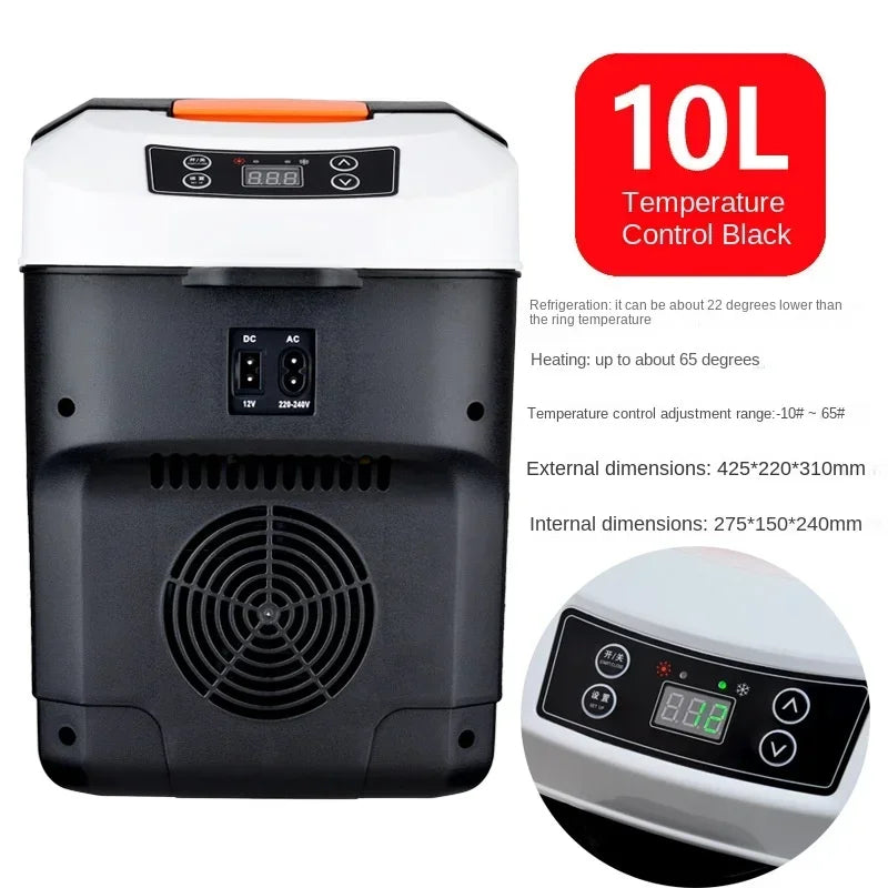 Durable  12/24V  Car Refrigerator 10L Camping Refrigerator Car Travel Cooler Warmer for Driving