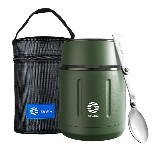 Fjbottle Thermos Alimentaire 500ml, Pot Alimentaire Isotherme en Acier Inoxydable 316 avec Cuillère, Boîte à Déjeuner pour Enfants