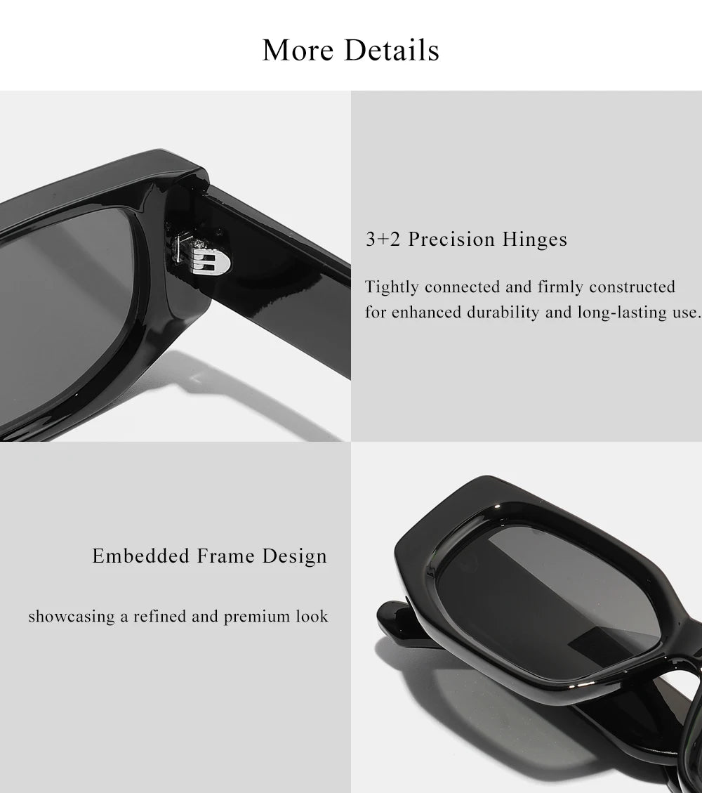 Ruiao 2026 neue schwarze klassische Retro Designer Marken Sonnenbrille mit konkaver unregelmäßiger dicker Fassung für Damen und Herren