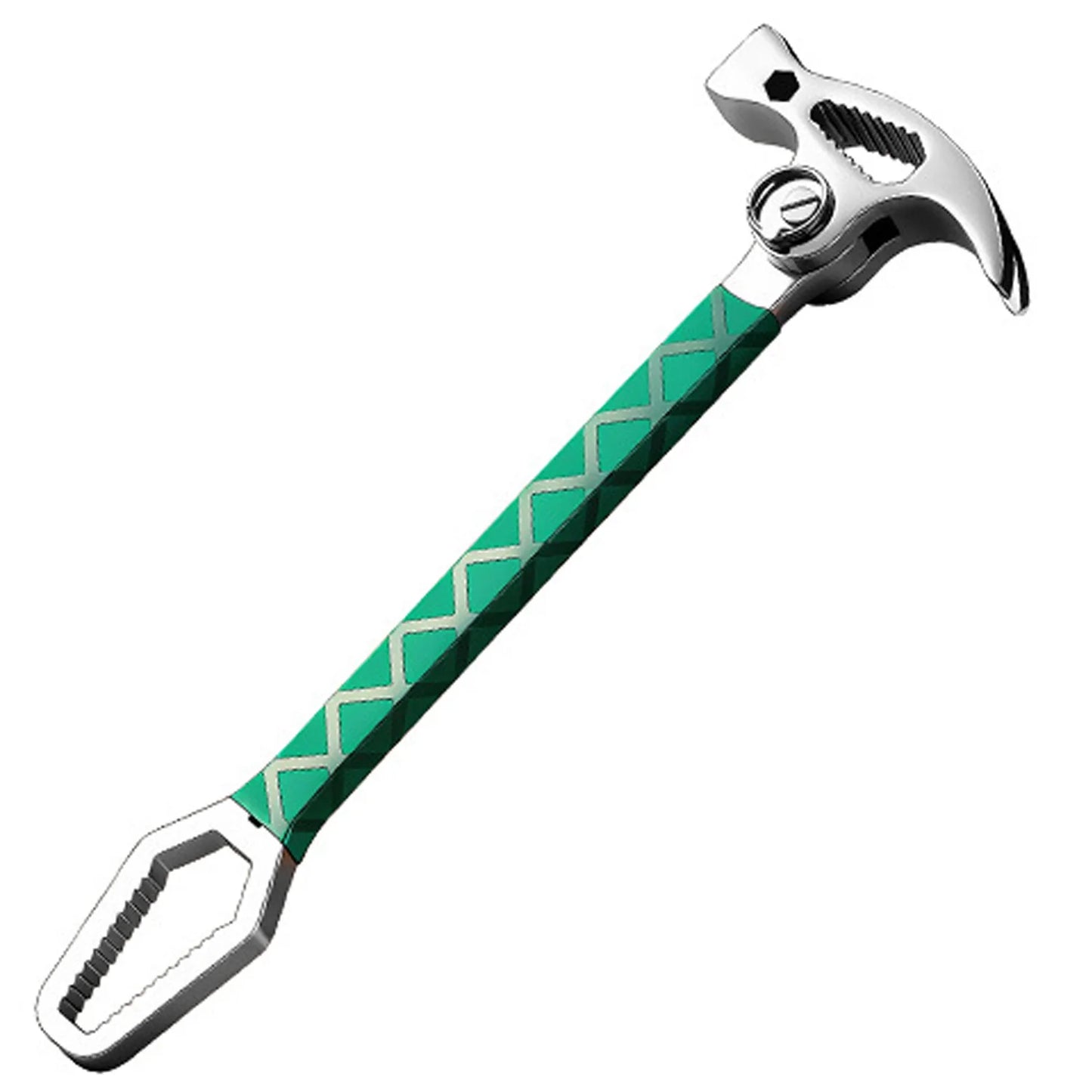 Multifunktionaler Schafshornhammer, angeschlossener Hammer, universeller Schraubenschlüssel, Brecheisen, Nagelheber, Holzbearbeitungshammer, klappbarer Schafshornhammer