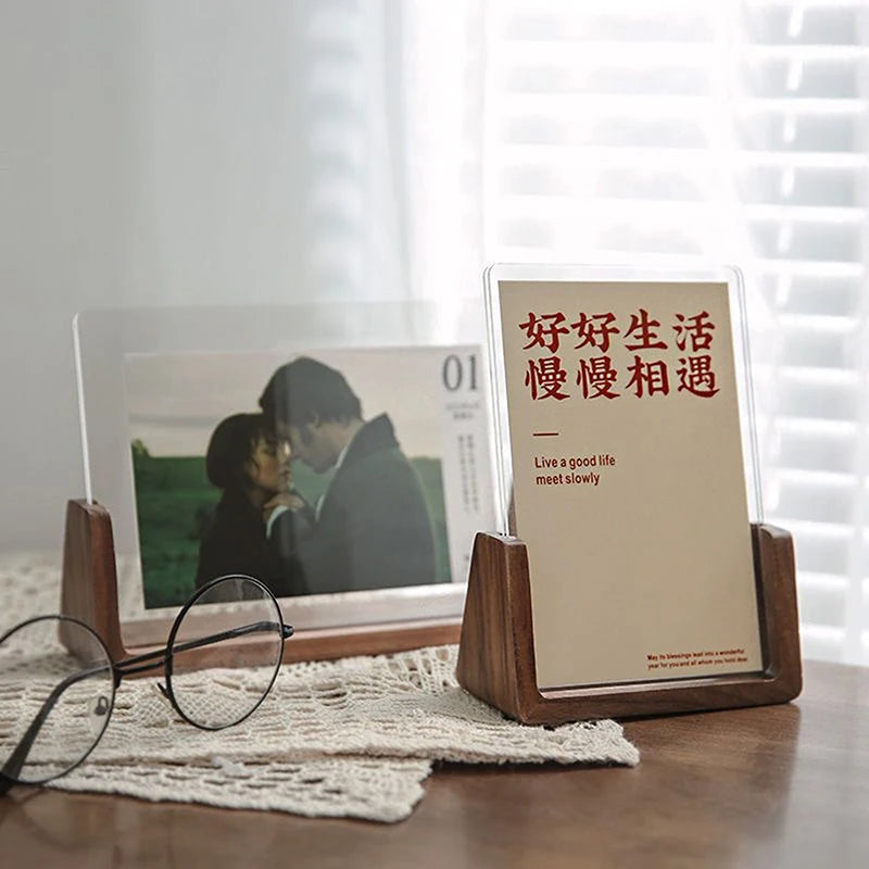 1pc Picture Frame 6 Inch Wooden Kpop Idol Photo Display Wedding Party Picture Holder Desktop Office Photo Decor Card Holder