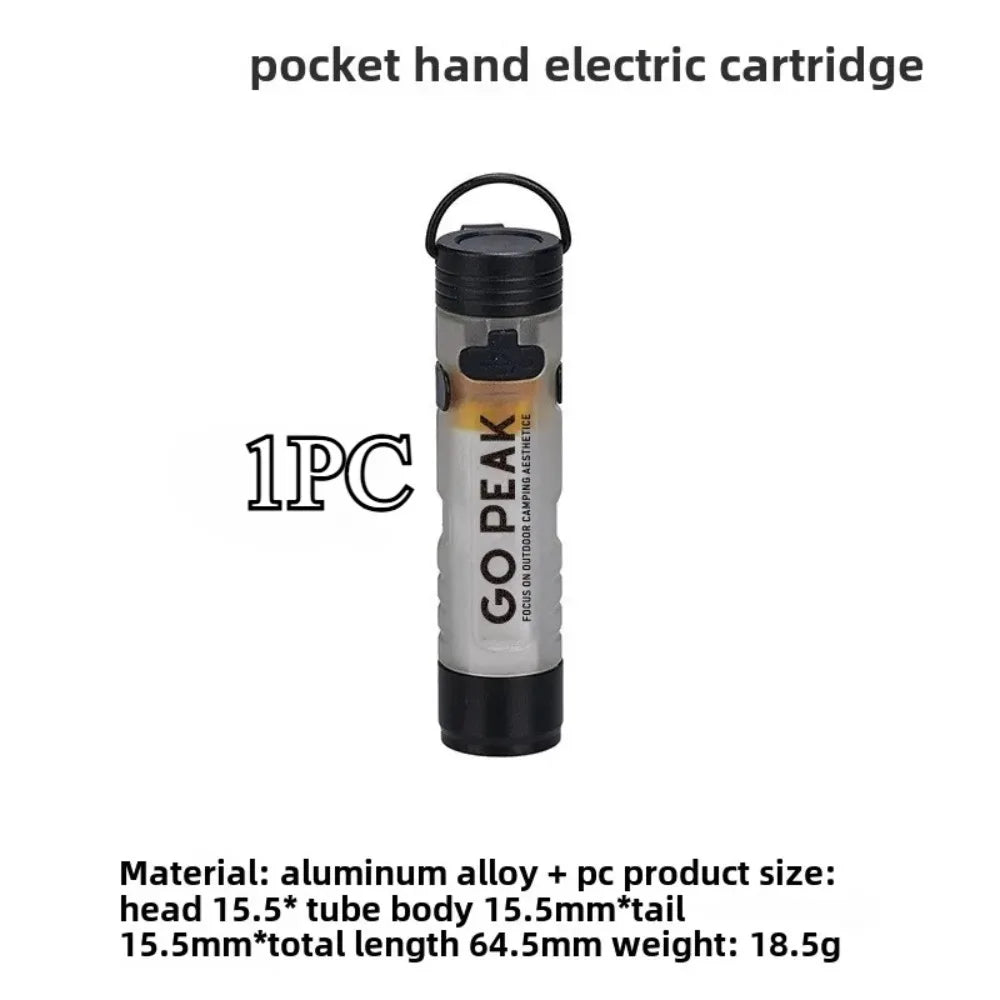 GO PEAK Starke, leichte Mini-Taschenlampe, lange Akkulaufzeit, Kappen-Schlüssel-Clip-Licht, wiederaufladbare magnetische Haken-LED-Nacht-Taschenlampe