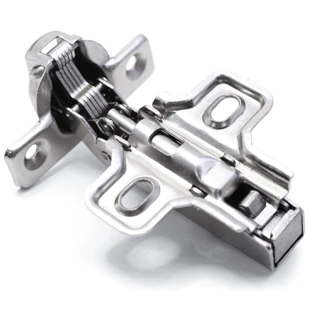Lot de 2 charnières de meuble souples de 25 mm avec amortisseur pour porte d'armoire de cuisine, quincaillerie de tamponnement en acier inoxydable