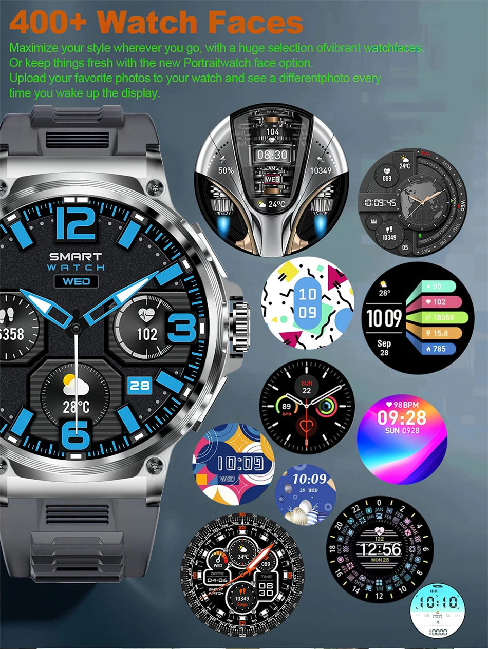 Montre connectée intelligente GPS homme 2026, écran AMOLED HD 1,85 pouces, batterie 710 mAh, appels Bluetooth, pour Android et iOS