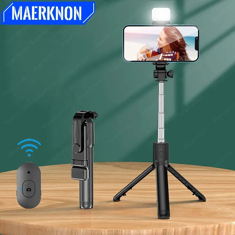 Wireless Bluetooth Selfie Stick Portable Tripod Stand Multifunctional Tripod With Wireless Remote Shutter For IOS Android Phone