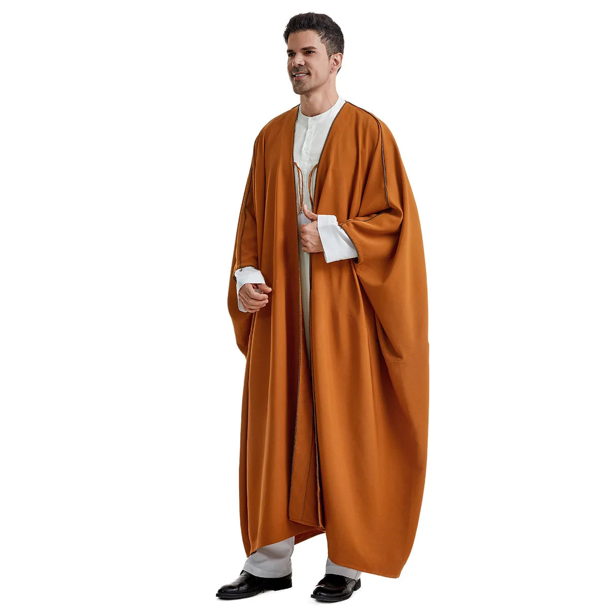 Ramadan Djellaba Eid Abayas Gebets-Kaftan Herren Muslimischer offener Abaya Türkei Arabischer Cardigan Robe Marokko Jubba Thobe Islam Dishdasha