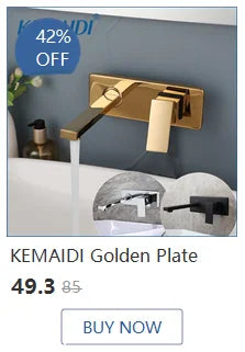 Lavabo de salle de bain KEMAIDI en céramique doré avec robinet Lavabos de salle de bain en porcelaine à poser sur le comptoir Lavabos de luxe pour salles de bain