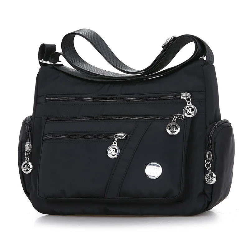 Damen Umhängetasche Wasserdichte Tragetasche Lässige Nylon Handtasche RFID Leichte Kuriertasche