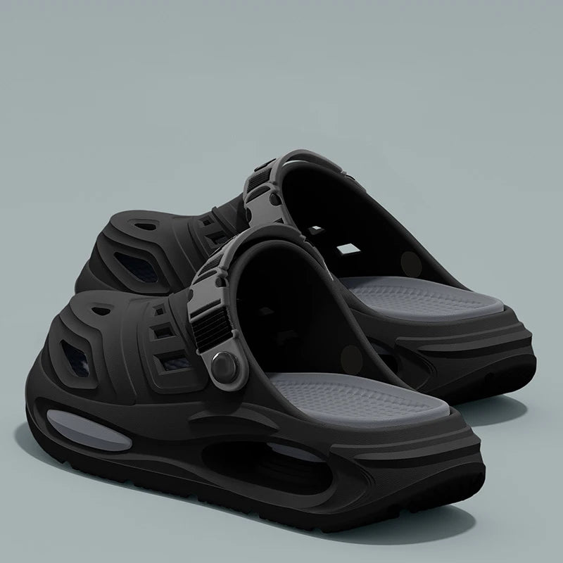 Smile Höhlenschuhe für Herren und Damen mit herausnehmbaren Einlegesohlen Rutschfeste, gepolsterte, verdickte weiche Hausschuhe Modische atmungsaktive Sandalen
