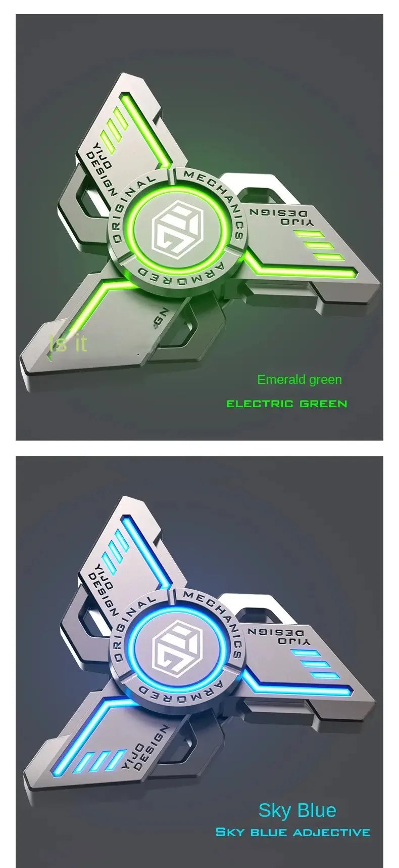 Antistress EDC Leuchtende Fidget Spinner Legierung Metall Hand Spinner Nachleuchtender Kreisel Stressabbau Spielzeug Für Erwachsene Kinder Spielzeug