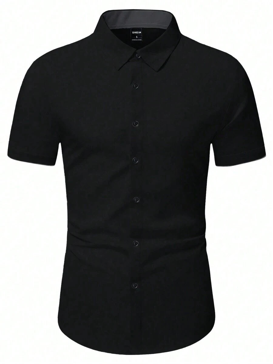 Frühling Sommer Neue Herrenkleidung Kurzarm 3D Digitaldruck Button-Down Hemd Herren Lässig Spell Color Shirt Tops