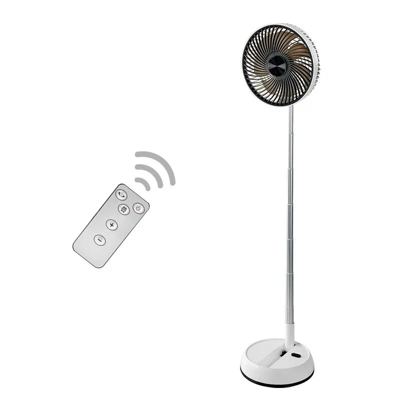 Tragbarer oszillierender Standventilator mit Fernbedienung, faltbarer Tischventilator, akkubetriebener Standventilator für Camping