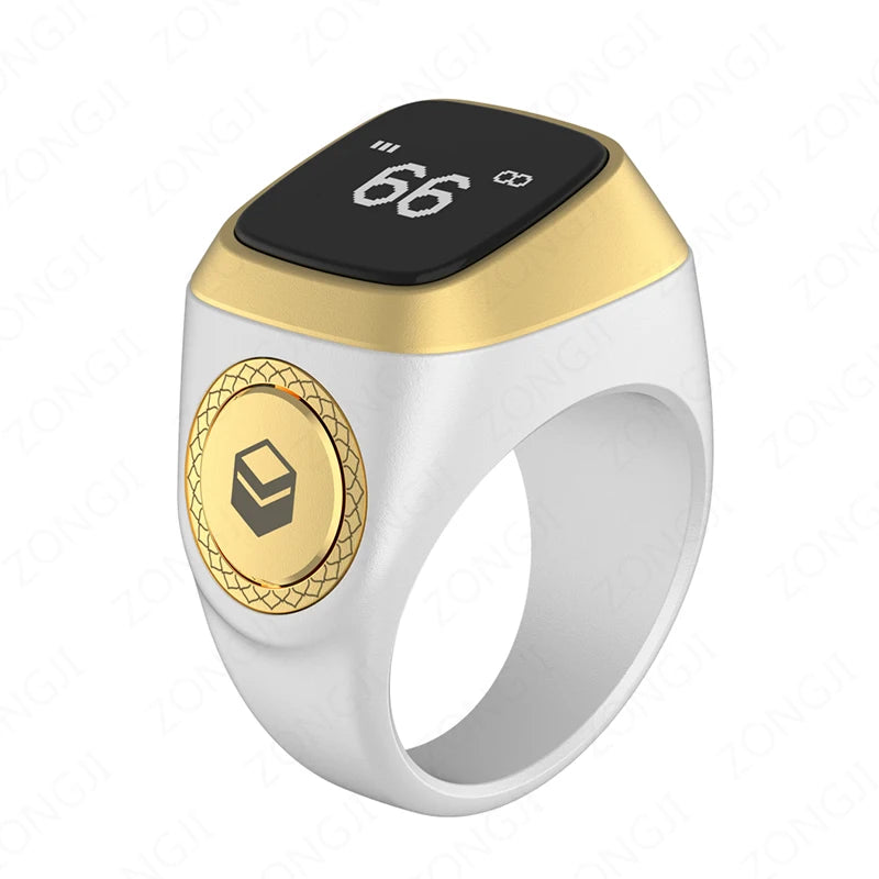 Bague de Zikr Intelligente IQibla 2025, Tasbih de Louange, Compteur Numérique Électronique pour Musulmans, Rappel de Prière par Vibration, Étanche