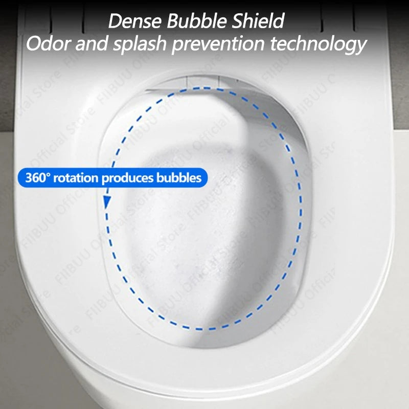 Schwarz/Grau/Weiß Ultimate Wand-WC Smart Toilet mit Bidet Eingebauter Wassertank Einteilige Langgezogene Toilette Warmwasser Beheizter Sitz