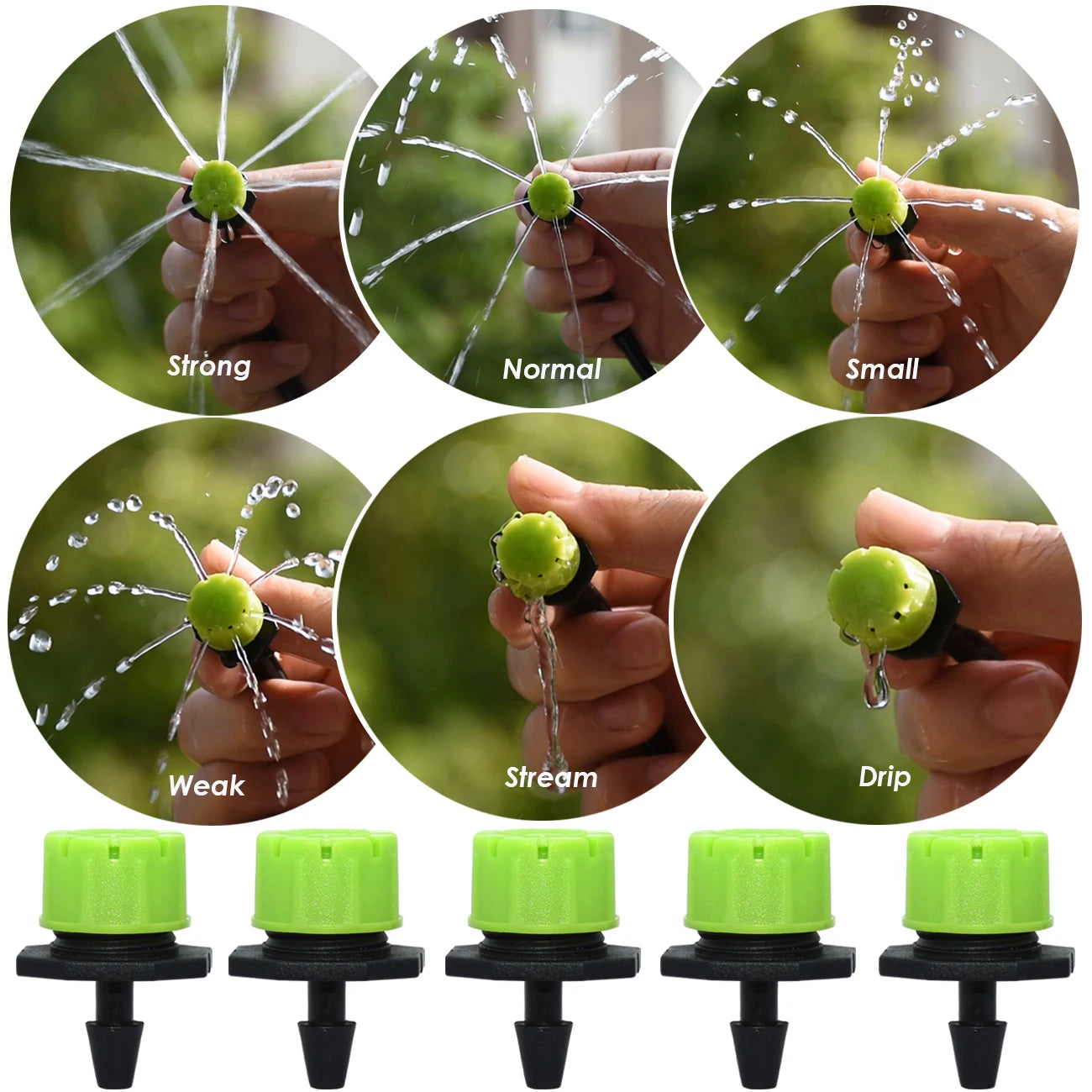 Kit d'irrigation goutte à goutte pour jardin 5-30M Tuyau 1/4'' Système d'arrosage automatique Économie d'eau portable réglable pour plantes et fleurs de serre