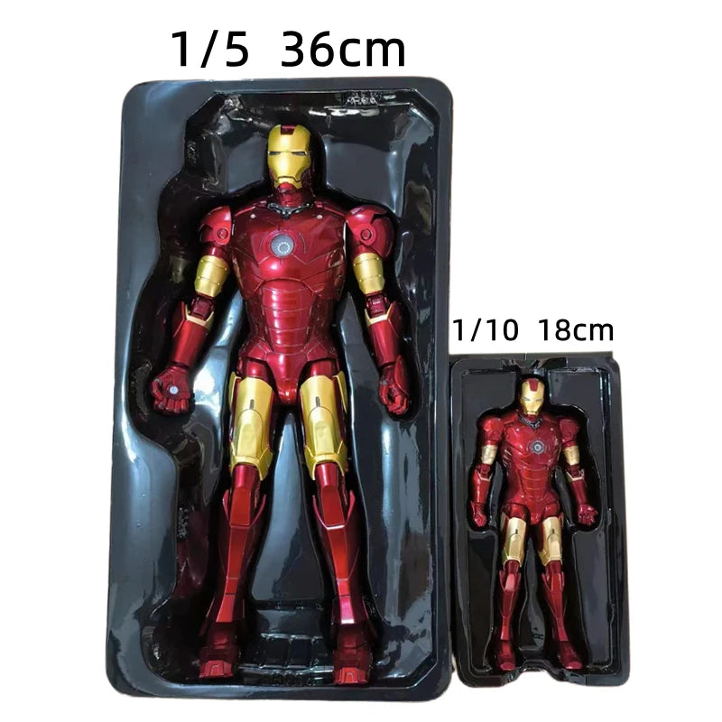 ZDTDS Original 1/5 36CM Iron Man MK50 MK3 LED-Beleuchtung 10-jähriges Jubiläum Tony Stark Modell Actionfigur Geschenk