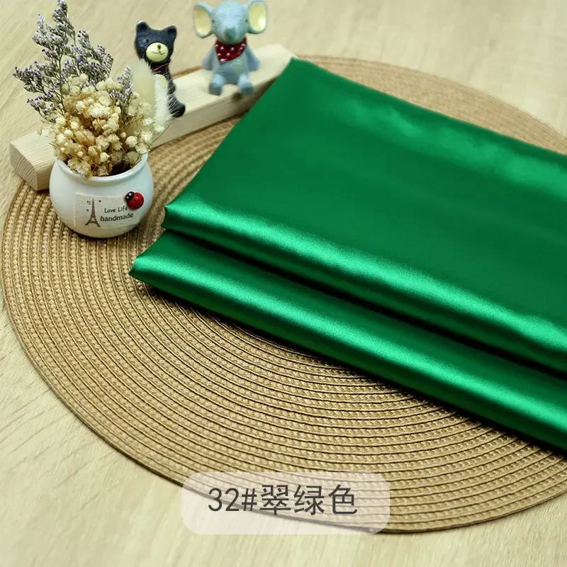 Tissu Satin Micro Élastique Haute Densité Au Mètre pour Vêtements Robes Pyjamas Costumes Couture DIY Doux Lisse Opaque Brillant